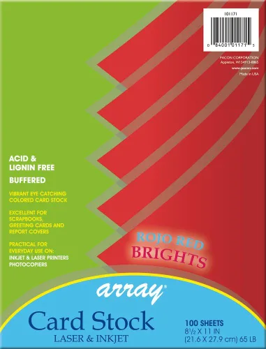 Vista 4 de Array Card Stock "Pacon Card Stock, amarillo limón, 8-1/2" x 11", 100 hojas" (101172)