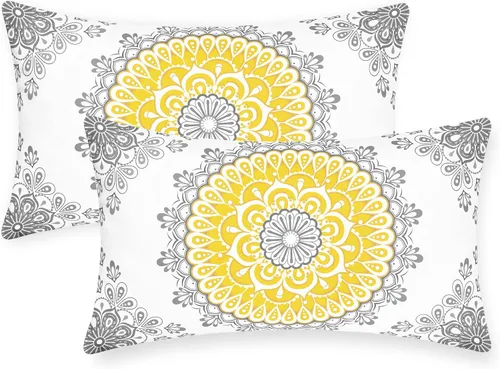 Vista 20 de CaliTime Fundas de Almohadas Decorativas Paquete de 2 Cómodas de Vellón Mandala Dalia Floral Medallón Estilo Brújula Fundas de Cojines para Sofá
