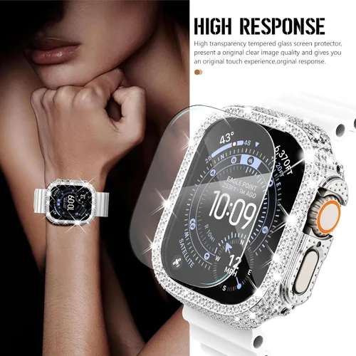 Vista 178 de Surace Bling - Carcasa con protector de pantalla para Apple Watch Series 3, 2, 1 de 1.496 pulgadas