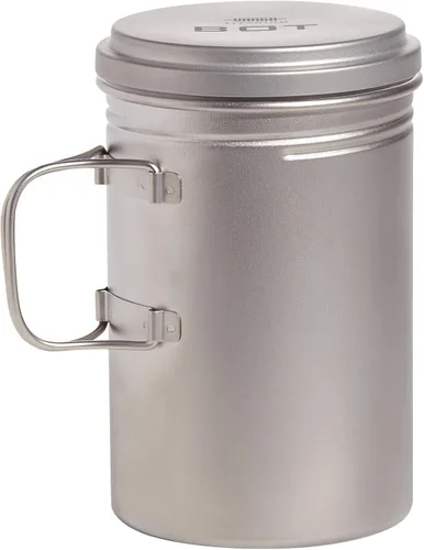 Vista 9 de Vargo BOT - 700 Olla de cocina de titanio y botella de agua con asas plegables y tapa hermética 23.7 fl oz (23 oz.) Modelo duradero y ligero