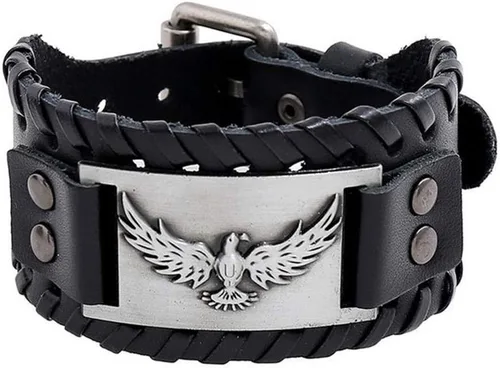 Vista 14 de GelConnie - Pulsera de piel con amuleto vikingo y talismán escandinavo celta pagano