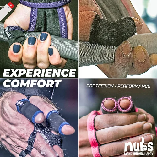 Vista 5 de JerkFit Nubs - Protector de pulgares para agarre de gancho, sin látex, reutilizable, lavable, para evitar callos, ampollas y lágrimas