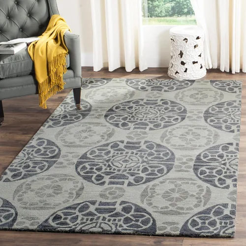 Vista 15 de SAFAVIEH Wyndham Collection - Alfombra decorativa de 2 x 3 pies, beige y azul, hecha a mano, lana moderna, ideal para zonas de alto tráfico