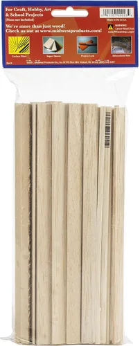 Vista 3 de Midwest Products Co. Bolsa económica de tira de madera, balsa y tilo