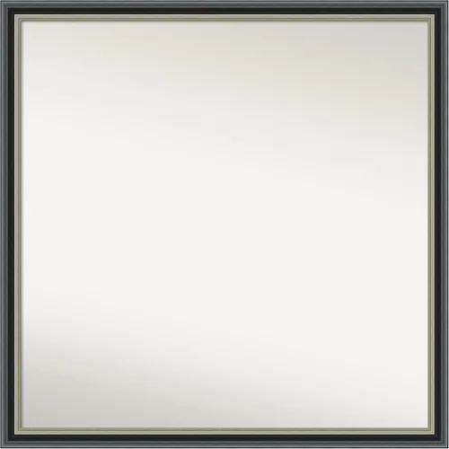 Vista 84 de Amanti Art Espejo de baño negro para sobre el fregadero, 23 x 23 pulgadas, espejo cuadrado negro Ashton, marco de madera tradicional mediano, se