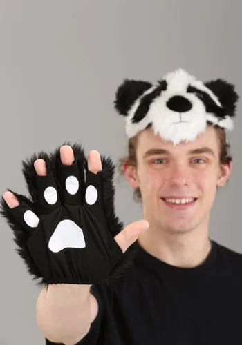 Vista 9 de Kit de disfraz con diadema peluda de panda y guantes Multicolor