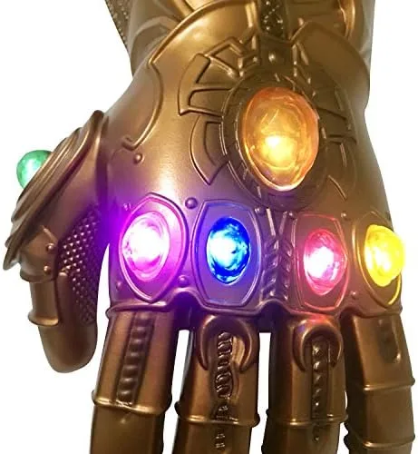 Vista 6 de FPOLAN Thanos Unlimited - Guantes infinitos de mano con imán extraíble LED luminoso, 3 modos de flash