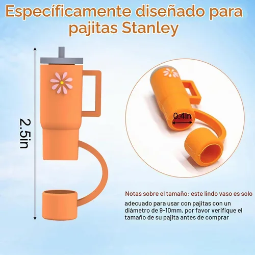 Vista 5 de AIERSA 10 Tapas de Cobertura para Pajita para Vaso Stanley, Tapa de Pajita de Silicona Compatible con Vaso Stanley de 30 y 40 Oz con Asa
