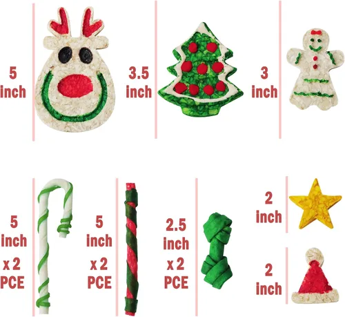 Vista 8 de MON2SUN 11Count - Calcetín de Navidad para perros pequeños 11 Count Pack, Ready-To-Gift Format, Assorted Chew Shapes, Festive Display