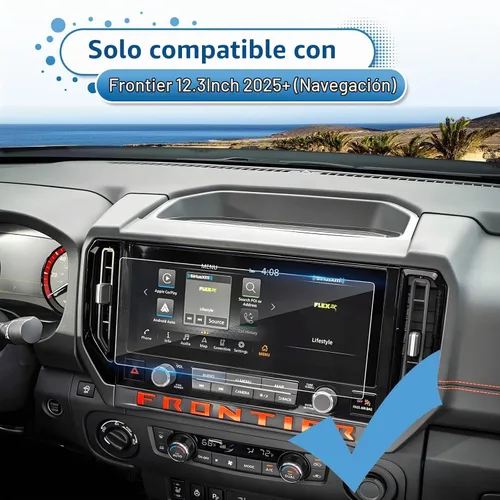 Vista 2 de Protector de pantalla Frontier 2025 2026 para Nissan Frontier (SV/SL/Pro-X/Pro-4X) Pantalla táctil de 12.3 pulgadas, vidrio templado 9H 2025 12.2 in