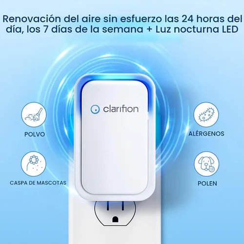 Vista 4 de Clarifion - Ionizadores de aire para el hogar (paquete de 3), sistema de filtración de iones negativos, ambientador de aire silencioso