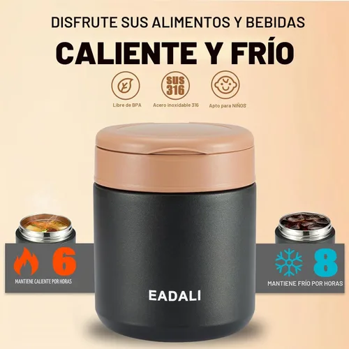 Vista 3 de Eadali Tarro de comida para niños de 15.2 onzas para comida caliente, contenedor de almuerzo aislado al vacío con interior de acero inoxidable 316