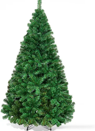 Vista 18 de Goplus Árbol de Navidad negro sin luz de 6 pies, árbol de Halloween artificial con 1036 puntas de rama, soporte de metal, árbol completo de Navidad