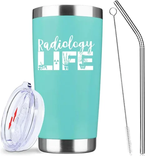 Vista 11 de Greys Grays Anatomy Merchandising, mercancía de programa de televisión, vaso de café helado de acero inoxidable aislado de 20 onzas con tapa, popote