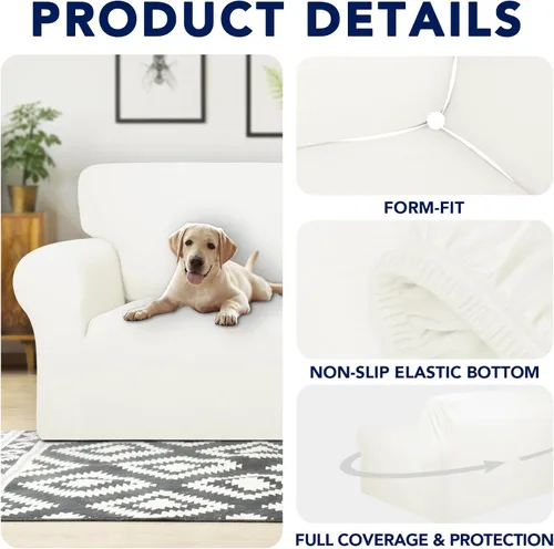 Vista 4 de PureFit 100% Fundas de sofá impermeables dobles para sofás y sillones - Fundas de sofá elásticas antideslizantes de forro polar lavables, protector