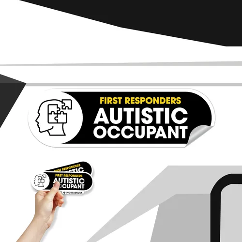 Vista 5 de Adhesivo para automóvil para ocupantes autistas Paquete de 2 accesorios de concientización sobre el autismo Calcomanía de seguridad para niños