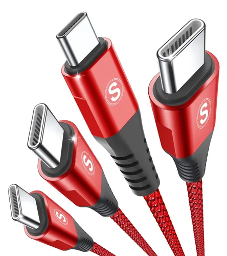 Vista 13 de sweguard Cable USB C a USB C de 100 W [3.3 pies, paquete de 2] Cable de Azul