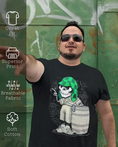 Vista 2 de El Chavo del Ocho Dia de Los Muertos Camisa Calavera Azúcar Chespirito