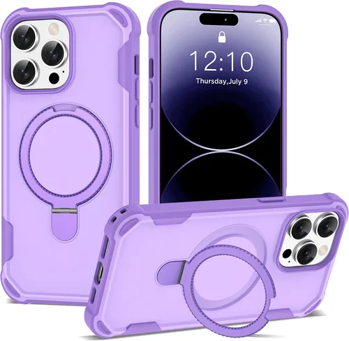 Vista 54 de Funda compatible con iPhone 12 y 12 Pro de 6.1 pulgadas con soporte de anillo magnético [protección militar contra caídas] [compatible con MagSafe]