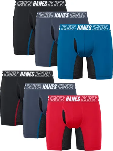 Vista 5 de Hanes Boys' Moves Underwear, Anti-chafe Boxer Briefs for Boys, 6-pack