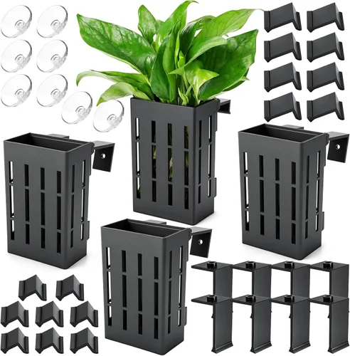 Vista 13 de Borlech Soporte de Planta de Acuario Grande Mejorado con Ganchos y Ventosas para Cultivo de Plantas Acuapónicas en Tanque de Peces y Decoraciones