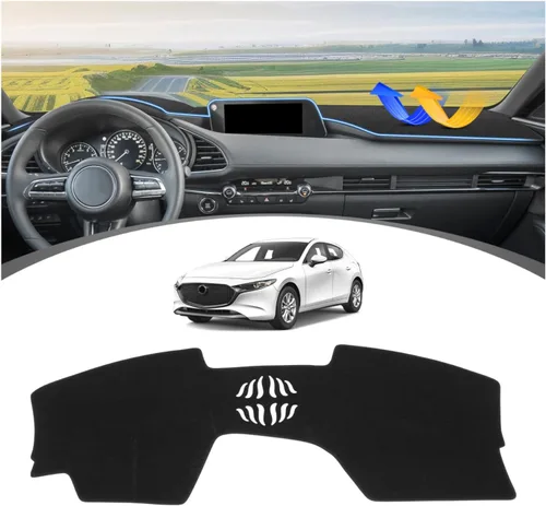 Vista 17 de FIILINES Cubierta para tablero Compatible con Mazda 3 2010-2013 Accesorios Tapete para tablero para Mazda 3 Accesorios Tapete para salpicadero