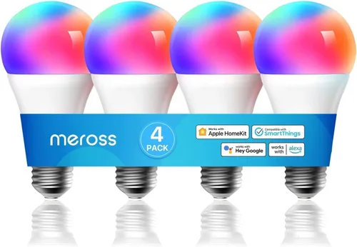 Vista 10 de meross Bombilla LED inteligente, bombillas LED WiFi inteligentes compatibles con Apple HomeKit, Siri, Alexa, Google Home y SmartThings, regulable