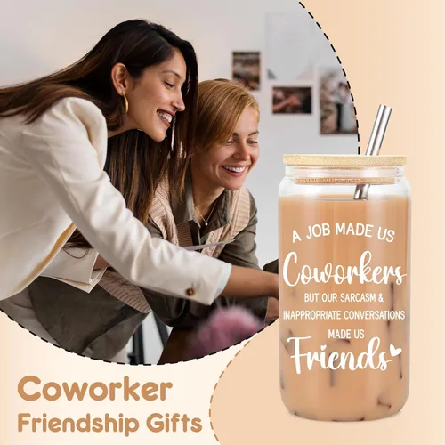 Vista 4 de Taza de Vidrio para Amistad de Colega de Fairy's Gift, Regalos de Cumpleaños para Mujeres Amistad, Regalos Graciosos para Colegas de Mujeres Hombres