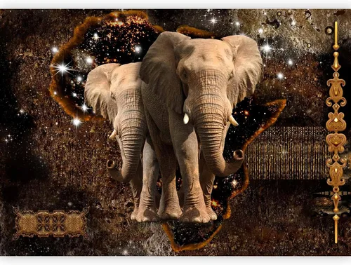 Vista 13 de artgeist Mural de pared de animales rinocerontes 77 x 55 pulgadas - Papel tapiz autoadhesivo XXL para despegar y pegar, adhesivo extraíble grande
