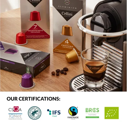 Vista 4 de Cellini Caffè - Cápsulas Nespresso de aluminio variadas variadas, 8 sabores italianos distintivos, 100% compatible con máquina Nespresso original
