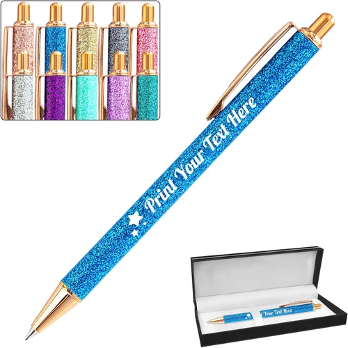 Vista 42 de Hasta 100 bolígrafos personalizados a granel con nombre, bolígrafo con purpurina personalizable, logotipo de negocios, mensaje de texto, regalo