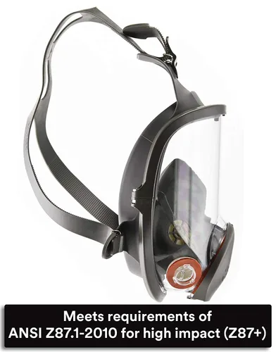 Vista 8 de 3M Safety 142-6800 - Respirador reutilizable de mascarilla completa, color gris, mediano