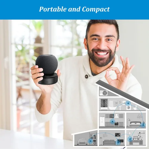 Vista 2 de PlusAcc Base de batería para HomePod Mini – Estación de carga portátil de 10000 mAh compatible con Home Pod Mini, soporte para cargador de gestión