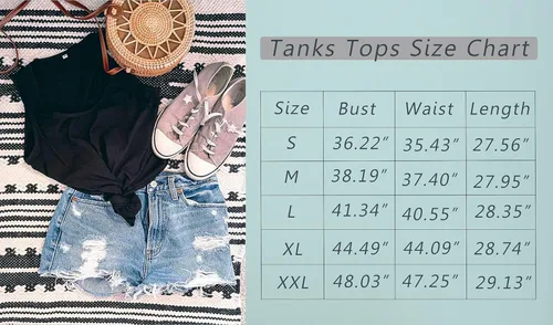 Vista 6 de OFEEFAN Camisetas sin mangas para mujer, cuello redondo, ajuste holgado, ropa de verano