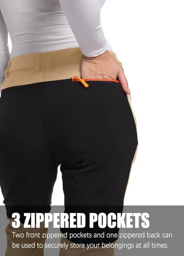 Vista 3 de Pantalones de esquí de nieve para mujer, con forro polar, impermeables, aislados, cálidos, softshell, pantalones cargo para senderismo
