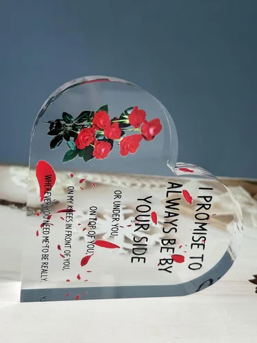 Vista 8 de Placa de corazón de acrílico, citas inspiradoras, regalo romántico para novia, novio, amante, regalo para boda, cumpleaños, aniversario, decoración