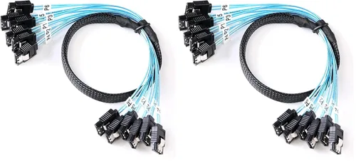Vista 10 de ADCAUDX Cable SATA-III: 1.6 ft, 4 unidades/juego delgado SATA 6Gbps HDD SSD cable de datos incluido reemplazo para servidor Bitcoin computadora SSD