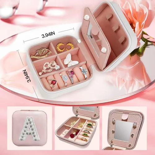 Vista 4 de linsuiyyds Small Girls Jewelry Organizer,Butterfly Necklaces For Teen Girls,Teenage Girls Gfts Ideas,Bridesmaid Gifts, Christmas Gifts (white, M)