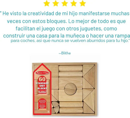 Vista 8 de Bloques para armar lisos de madera Melissa & Doug, Estándar, 1, Multicolor/Ninguno