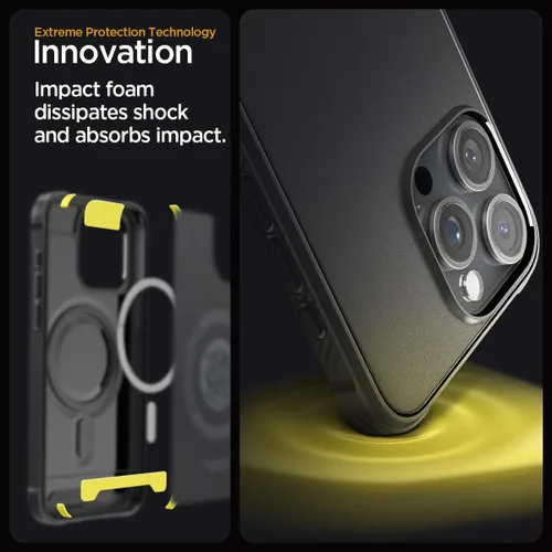 Vista 5 de Spigen - Rugged Armor MagFit - Funda diseñada para el iPhone 15 Pro (2023) [Protección de grado militar] Compatible con MagSafe - Negro mate
