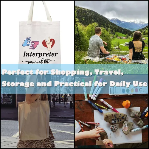 Vista 6 de GJTIM Interprete Bolsa con cremallera para intérprete de supervivencia, bolsa de maquillaje de regalo, para intérprete de lenguaje de signos ASL