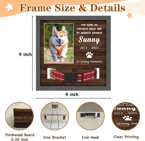 Vista 4 de Regalos conmemorativos para perros y gatos, marco de fotos conmemorativo de mascotas, regalos para amantes de las mascotas, letrero personalizado