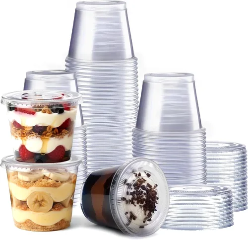 Vista 10 de Recipientes de plástico descartables con tapa para separar porciones o hacer souffle
