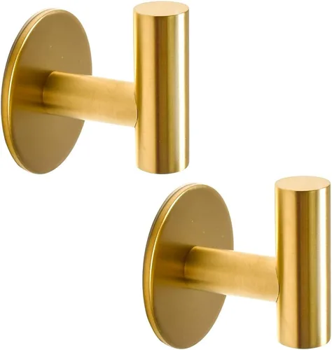 Vista 5 de Vuzvuv Paquete de 2 ganchos de pared mate negros, SUS304 de acero inoxidable impermeable para abrigo y bata, ganchos resistentes para baño, cocina