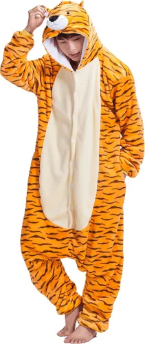 Vista 2 de Pijama de tigre para adultos, sudadera con capucha Kigurumi