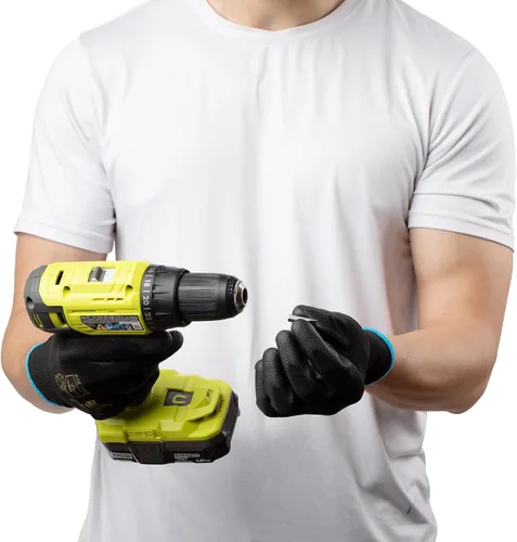 Vista 9 de G & F - Guantes de trabajo para hombre, agarre ligero, revestimiento de poliuretano, compatibles con pantalla táctil, flexibles y transpirables