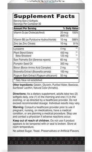 Vista 6 de 21st Century Suplemento para la salud de la próstata para hombres, palma enana americana, beta-sitosterol 125 mg, pigeo, aceite de semilla