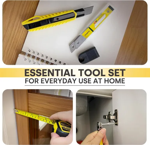 Vista 6 de ENVENTOR Kit de herramientas para el hogar, juego de herramientas básicas de reparación de automóviles para el hogar con caja de herramientas, kit