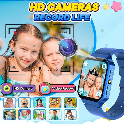 Vista 4 de Reloj inteligente para niños de 6 a 12 años, juguetes con 26 juegos, reproductor de música, pantalla táctil HD de 1.69 pulgadas, cámara de video