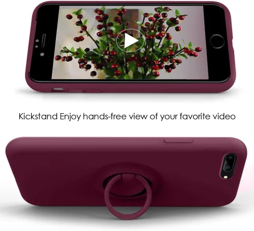 Vista 4 de MOCCA - Funda protectora con soporte de anillo, forro de microfibra supersuave y antiarañazos, de cuerpo completo y a prueba de golpes para iPhone 7